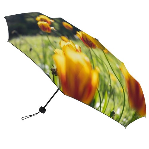 yanfind Umbrella Manual Landscaped Growth Emotion Botany Love Leaf Beauty Springtime Tulip Natural Purple Windproof waterproof anti-ultraviolet protection golf umbrella