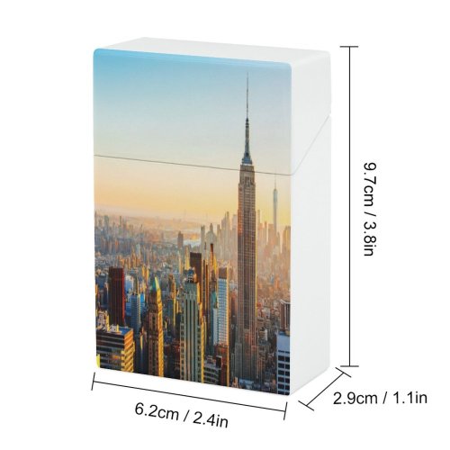 yanfind Cigarette Case Sprawl International City Vibrant Trade Awe Morning Tall Street Deco Hard Plastic Crushproof Cigarette Case