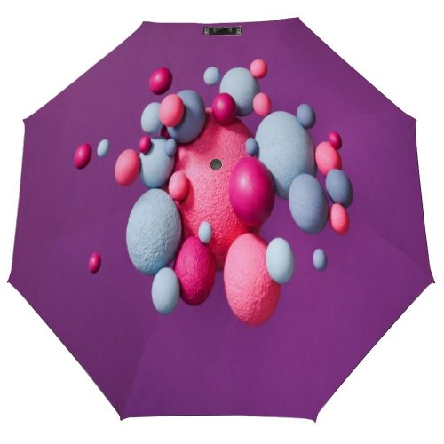 yanfind Umbrella Manual Computing Ultraviolet Futuristic Data Relationship Merging Conceptual Artificial Dimensional Cloudscape Purple Stability Windproof waterproof anti-ultraviolet protection golf umbrella