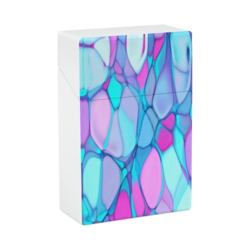yanfind Cigarette Case Space Soap Mixing Ball Turquoise Splattered Creativity Liquid Watercolor Blob Coloring Paints Hard Plastic Crushproof Cigarette Case