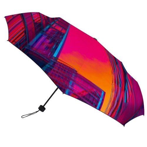 yanfind Umbrella Manual Sky Built Digital Reflection Downtown Surreal Window Futuristic Exterior Layered Outdoors Urban Windproof waterproof anti-ultraviolet protection golf umbrella