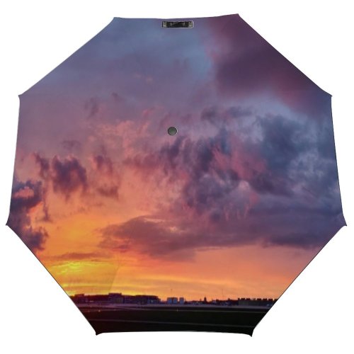 yanfind Umbrella Manual Sky Panoramic Built Idyllic Moody Scene Dramatic Scenics Sunset Storm Outdoors Urban Windproof waterproof anti-ultraviolet protection golf umbrella