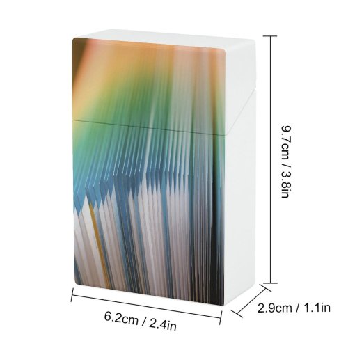 yanfind Cigarette Case Grunge Heap Blank Printing Textbook Literature Stack Blurred Creativity Flowing Swatch Spectrum Hard Plastic Crushproof Cigarette Case