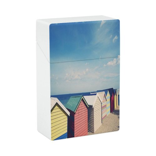 yanfind Cigarette Case Beach Outdoors Cirrus Horizon Sunlight Vibrant Sea Cities Brighton Over Australia Hard Plastic Crushproof Cigarette Case
