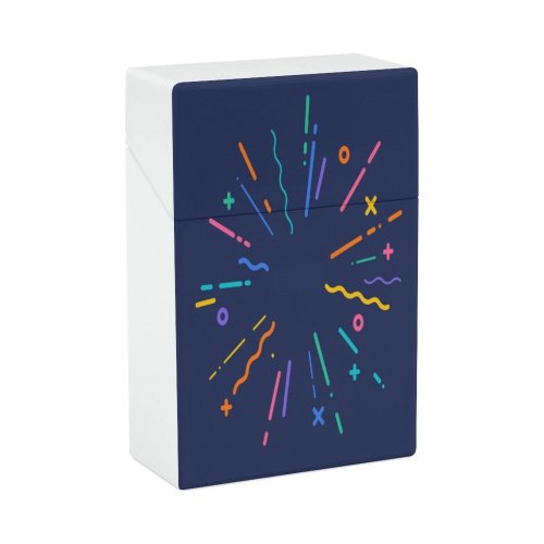 yanfind Cigarette Case Space Display Social Squiggle Hyphen Splattered Party Purple Hard Plastic Crushproof Cigarette Case