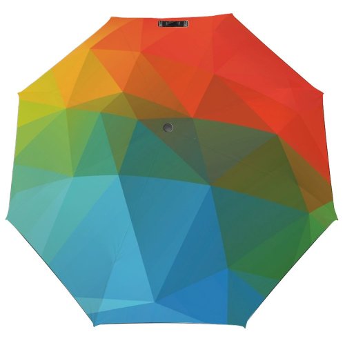 yanfind Umbrella Manual Effects Brightly Placard Turquoise Neon Hexagon Natural Dimensional Photographic Shiny Windproof waterproof anti-ultraviolet protection golf umbrella