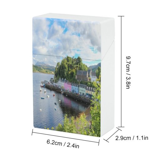 yanfind Cigarette Case Nautical Harbor Dramatic Highlands Sailboat Isle Cloudscape Scotland Coastline Sky Hebrides Reflection Hard Plastic Crushproof Cigarette Case