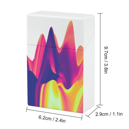 yanfind Cigarette Case Space Topography Decorative Technician Futuristic Cartography Virtual Dimensional Flowing Purple Innovation Geography Hard Plastic Crushproof Cigarette Case