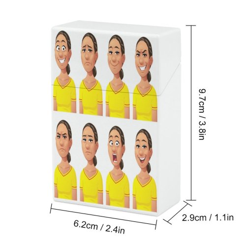 yanfind Cigarette Case Boredom Cheerful Facial Latin Austria Happiness Emotion Young Expression Race Negative Furious Hard Plastic Crushproof Cigarette Case