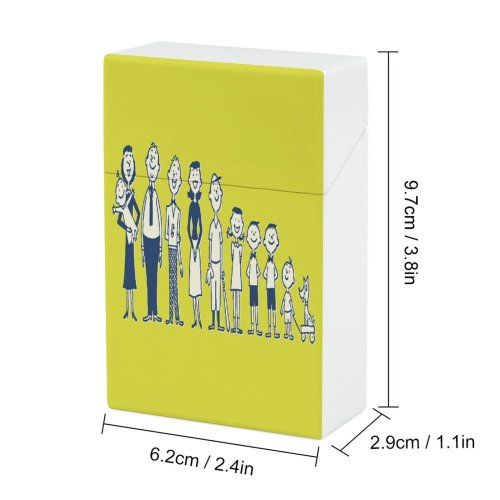 yanfind Cigarette Case Childhood Cheerful Dog Facial Emotion Expression Boys Joy Family Art Baby Togetherness Hard Plastic Crushproof Cigarette Case