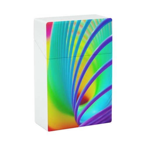 yanfind Cigarette Case Saturated Growth Bending Futuristic Toy Pulling Bandwidth Rainbow Defocused Moving Vitality Hard Plastic Crushproof Cigarette Case