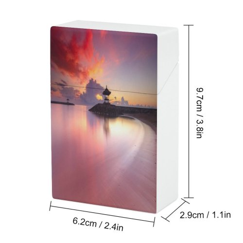 yanfind Cigarette Case Non Nautical Relaxation Island Bali Tranquility Moody Idyllic Dramatic Water's Beauty Hard Plastic Crushproof Cigarette Case