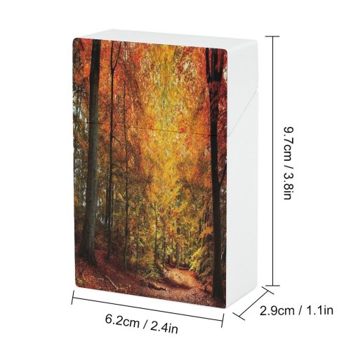 yanfind Cigarette Case Non Growth Denmark Dark Luxuriant Deciduous Footpath Scandinavia Urban Europe Scene Trunk Hard Plastic Crushproof Cigarette Case