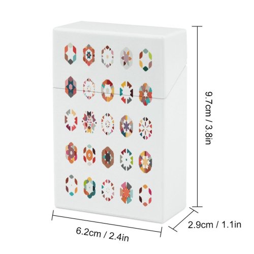 yanfind Cigarette Case Paisley Playing Hexagon Tile Generated Rhombus Zebra Design Push Hard Plastic Crushproof Cigarette Case