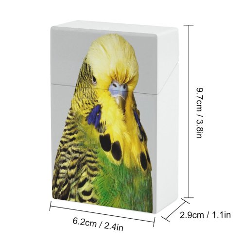 yanfind Cigarette Case Studio Budgerigar Camera Cute Feather Shot UK Beak Individuality Hard Plastic Crushproof Cigarette Case