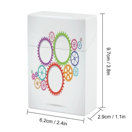 yanfind Cigarette Case Space Working Placard Social Messaging Contemplation Gear Engineer Wheel Machine Meeting Gossip Hard Plastic Crushproof Cigarette Case