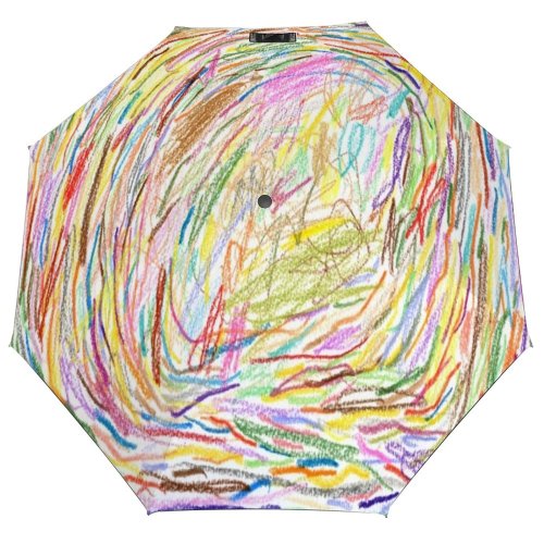 yanfind Umbrella Manual Space Rainbow Design Simplicity Art Crayon Border Abstract Wax Pastel UK Egg Windproof waterproof anti-ultraviolet protection golf umbrella