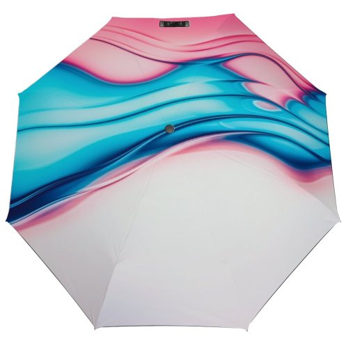 yanfind Umbrella Manual Pastel Natural Sewing Liquid Blurred Futuristic Art Saturated Abstract Space Light Motion Windproof waterproof anti-ultraviolet protection golf umbrella
