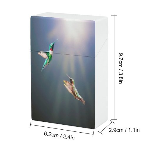 yanfind Cigarette Case Emerald Non Glowing Ruby Way Wing Beam Spread Bird Urban Togetherness Hovering Hard Plastic Crushproof Cigarette Case