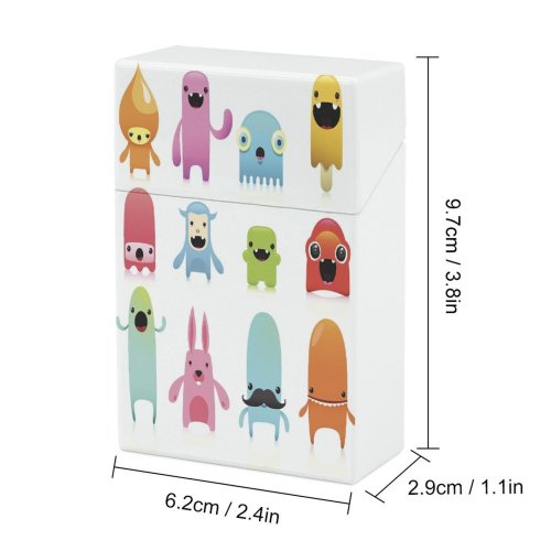 yanfind Cigarette Case Cheerful Fun Facial Happiness Fictional Crowd Expression Tired Gesture Monster Furious Cartoon Hard Plastic Crushproof Cigarette Case