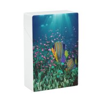 yanfind Cigarette Case Bottom Ecosystem Undersea Side Sunlight Sea Vibrant Tropical Fish Digital Hard Plastic Crushproof Cigarette Case