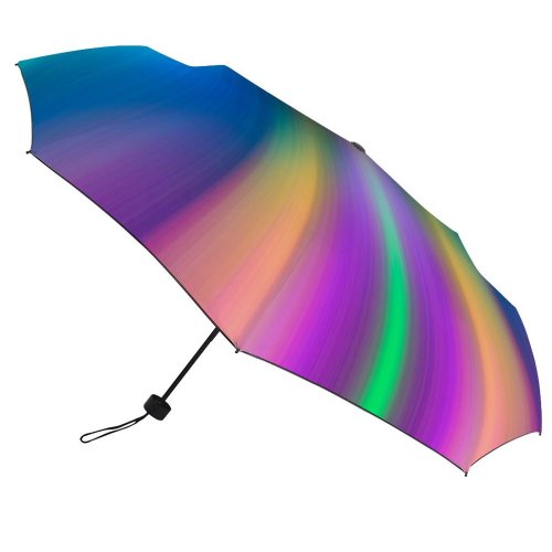 yanfind Umbrella Manual Comunidad Autonoma Glowing Valencia Tunnel Intertwined Way Futuristic Beam Neon Trip Windproof waterproof anti-ultraviolet protection golf umbrella