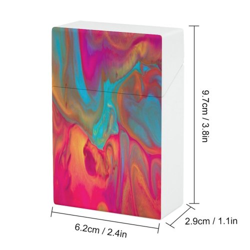 yanfind Cigarette Case Space Artist's Palette Cologne Pollution Social Leaking Studio Carnival Issues Turquoise Zigzag Hard Plastic Crushproof Cigarette Case