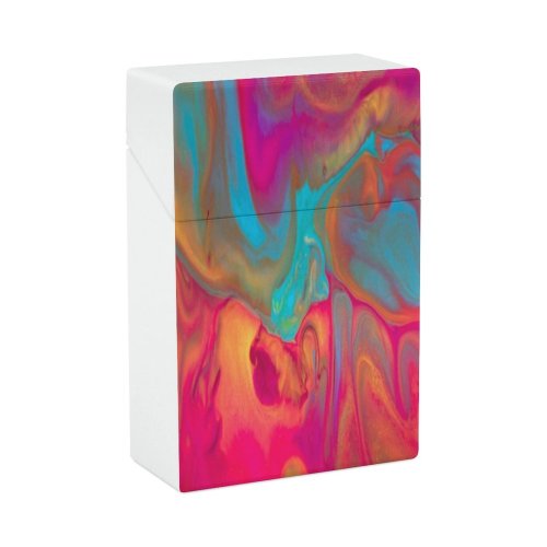 yanfind Cigarette Case Space Artist's Palette Cologne Pollution Social Leaking Studio Carnival Issues Turquoise Zigzag Hard Plastic Crushproof Cigarette Case