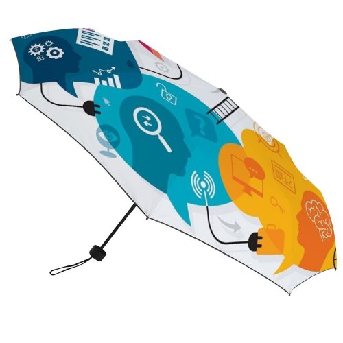 yanfind Umbrella Manual Conference Changing Ladder Photographic Camera Brain Communications Magnifying Sharing Organ Technology Arrow Windproof waterproof anti-ultraviolet protection golf umbrella