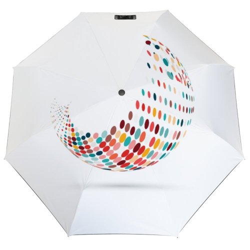 yanfind Umbrella Manual Digitally Half China Abstract Polka Vitality Dot East Design Generated Windproof waterproof anti-ultraviolet protection golf umbrella