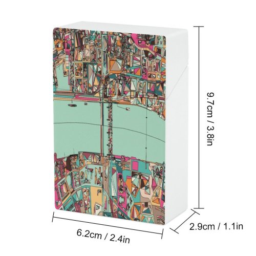 yanfind Cigarette Case Topography Place River England High Exterior Generated Blackfriars Transportation Famous Design Hard Plastic Crushproof Cigarette Case