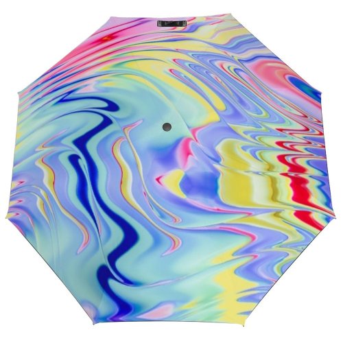yanfind Umbrella Manual Effects Futuristic Hologram Neon Lighting Liquid Flowing Natural Wireless Photographic Purple Spectrum Windproof waterproof anti-ultraviolet protection golf umbrella
