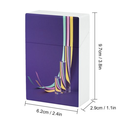 yanfind Cigarette Case Transparent Purple Decoration Magnification Studio Illusion Crisscross Moving Optical Physics Hard Plastic Crushproof Cigarette Case