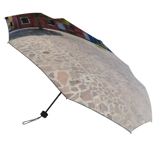 yanfind Umbrella Manual Sky Burano Famous Venice Street Travel Empty Outdoors Architecture Village Italy Windproof waterproof anti-ultraviolet protection golf umbrella