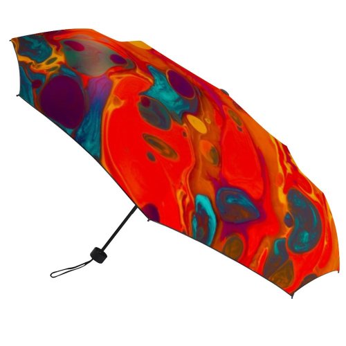 yanfind Umbrella Manual Grunge Marbling Rusty Rainbow Beauty Awe Splattered Cereal Liquid Spectrum Dye Stroke Windproof waterproof anti-ultraviolet protection golf umbrella