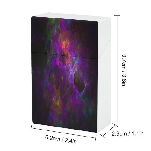 yanfind Cigarette Case Space Glowing Futuristic Generated Chaos Purple Sparks Surreal Science Explosive Hard Plastic Crushproof Cigarette Case