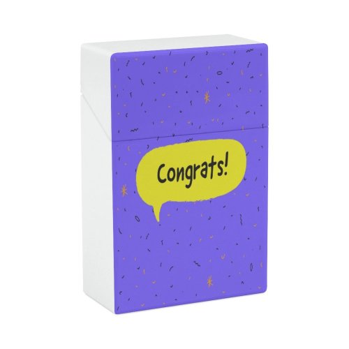 yanfind Cigarette Case Cheerful Fun Happiness Decoration Cartoon Graduation Congratulating Document Handwriting Success Art Calligraphy Hard Plastic Crushproof Cigarette Case