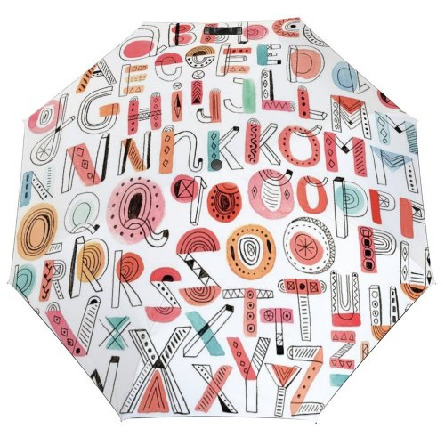 yanfind Umbrella Manual Doodle X Z I W F J E O P K S Windproof waterproof anti-ultraviolet protection golf umbrella