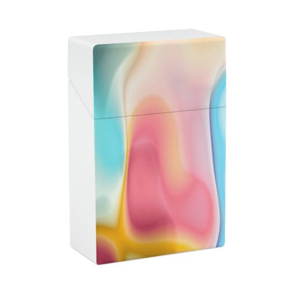 yanfind Cigarette Case Glowing Twisted Blank Futuristic Smooth Mixing Rainbow Vitality Generated Empty Liquid Hard Plastic Crushproof Cigarette Case