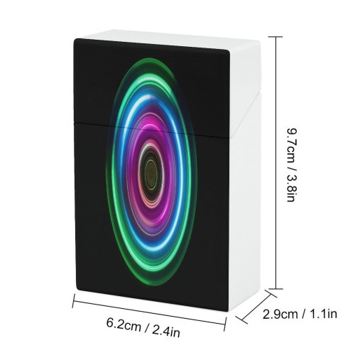 yanfind Cigarette Case Space Glowing Studio Futuristic Smooth Neon Directly Vitality Blurred Creativity Lighting Hard Plastic Crushproof Cigarette Case