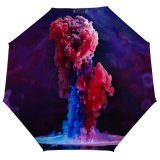 yanfind Umbrella Manual Sky Liquid UK Abstract Motion Cloud Drop Purple Underwater Shot Flowing Studio Windproof waterproof anti-ultraviolet protection golf umbrella