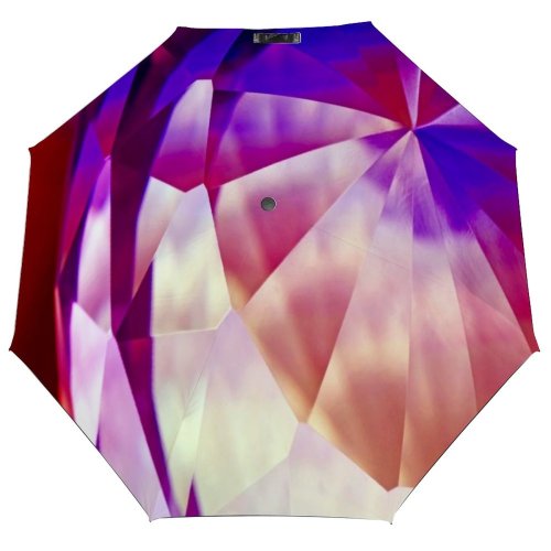 yanfind Umbrella Manual Natural Shiny Dimensional Futuristic Art Abstract Gemstone Crystal Space Windproof waterproof anti-ultraviolet protection golf umbrella