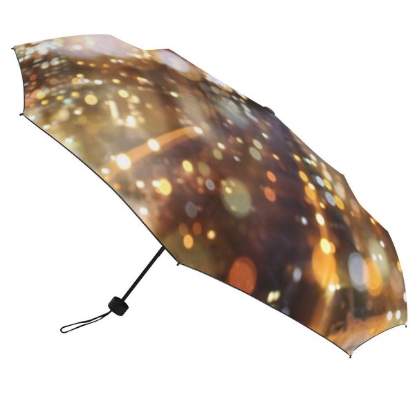 yanfind Umbrella Manual Sky Illuminated Gold Data Digital Science Blurred Downtown Awe Futuristic Windproof waterproof anti-ultraviolet protection golf umbrella