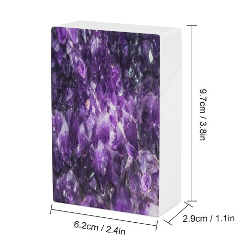 yanfind Cigarette Case Stone Expense Gem Transparent Precious Beauty Mineral Semi Geode Glamour Spain Purple Hard Plastic Crushproof Cigarette Case