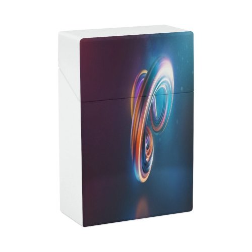 yanfind Cigarette Case Space Glowing Twisted Curve Bending Futuristic Beam Smooth Neon Tied Generated Hard Plastic Crushproof Cigarette Case