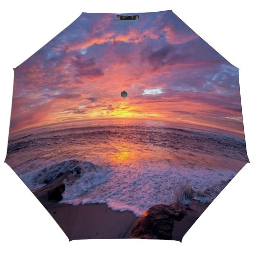 yanfind Umbrella Manual Sky Idyllic Beach Dramatic Southern Sunset Outdoors Jolla Pacific Ocean Scenery Windproof waterproof anti-ultraviolet protection golf umbrella