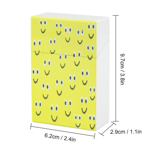 yanfind Cigarette Case Cheerful Fun Positive Happiness Emotion Sensuality Studio Cartoon Topics Emoticon City Joy Hard Plastic Crushproof Cigarette Case