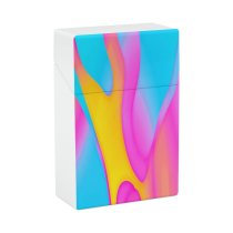 yanfind Cigarette Case Space Glowing Smoking Futuristic Smooth Rainbow Neon Generated Creativity Flame Hard Plastic Crushproof Cigarette Case