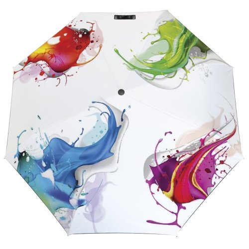 yanfind Umbrella Manual Grunge Grid Splattered Mesh Wire Liquid Blob Vibrant Silhouette Art Drop Entertainment Windproof waterproof anti-ultraviolet protection golf umbrella