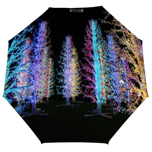 yanfind Umbrella Manual Glowing December Happiness Tree Christianity England Canary Bulb Treelined Christmas Electric Windproof waterproof anti-ultraviolet protection golf umbrella